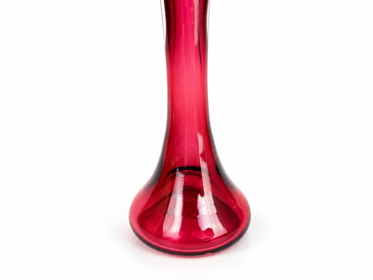 Vintage 1970s Pilgrim Glass Cranberry Jack in the Pulpit Vase Pink Art Glass