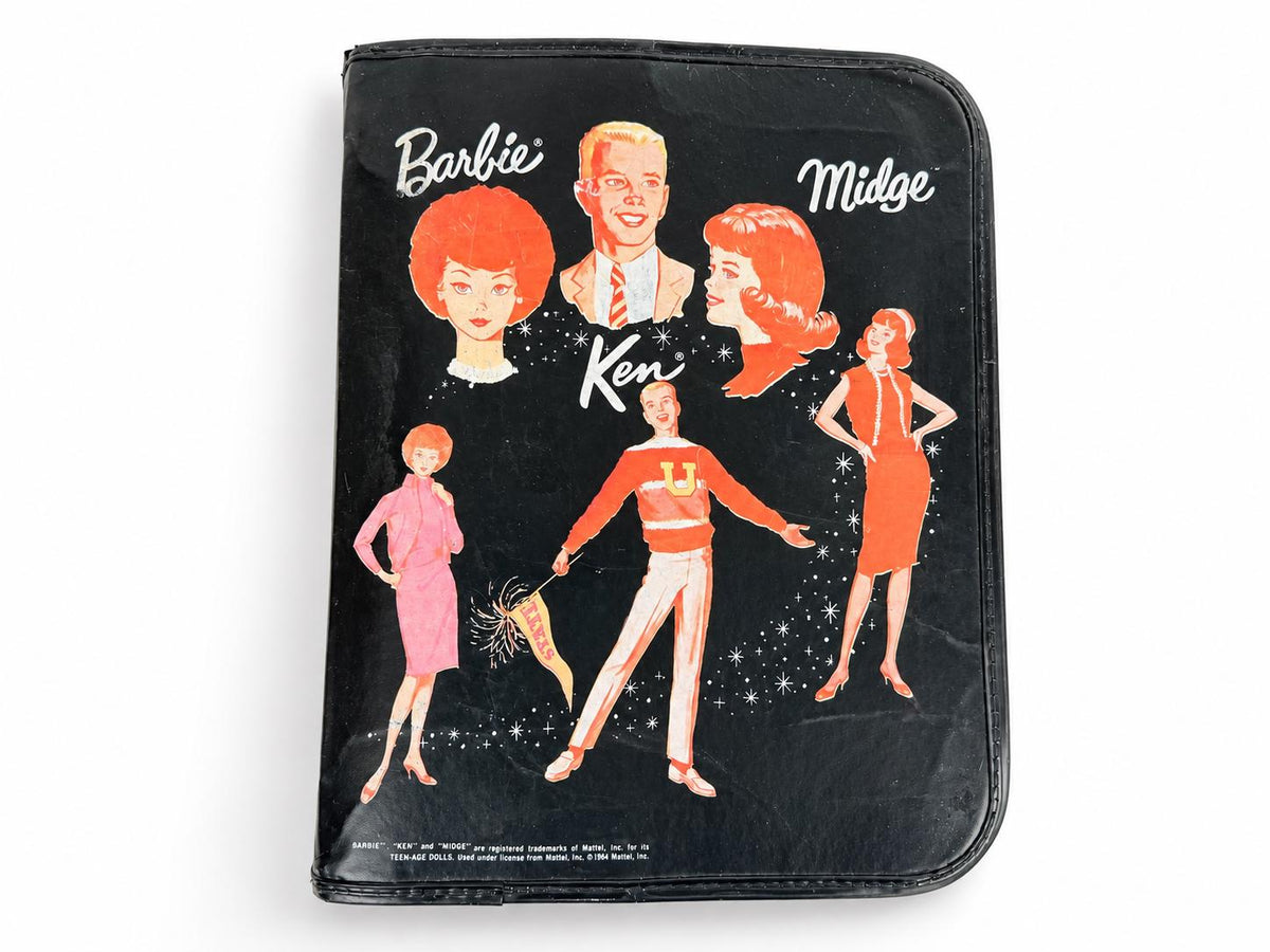 Vintage & Rare 1964 Barbie Ken Midge Black Vinyl Zippered 3 Ring School Binder Mattel - Bulldog CANADA