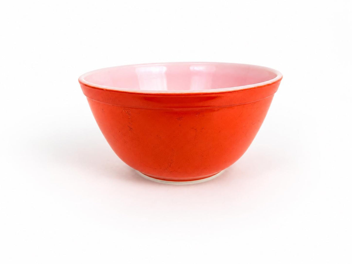 Vintage 1970s Pyrex 402 Friendship Red Mixing Bowl - 1.5 Quart Opal Glass