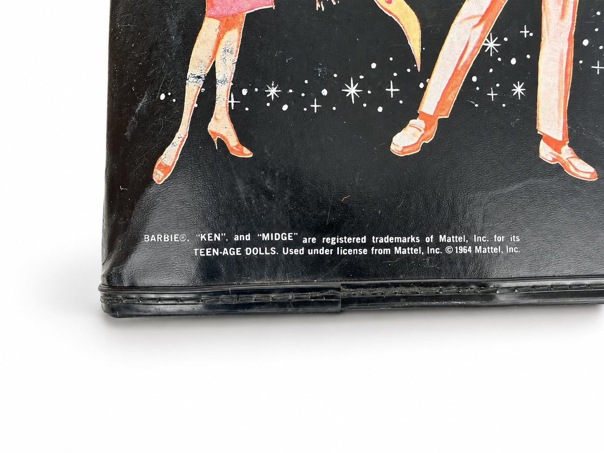 Vintage & Rare 1964 Barbie Ken Midge Black Vinyl Zippered 3 Ring School Binder Mattel - Bulldog CANADA