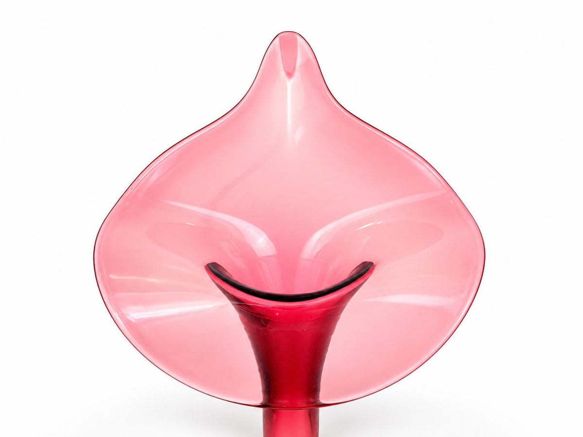 Vintage 1970s Pilgrim Glass Cranberry Jack in the Pulpit Vase Pink Art Glass