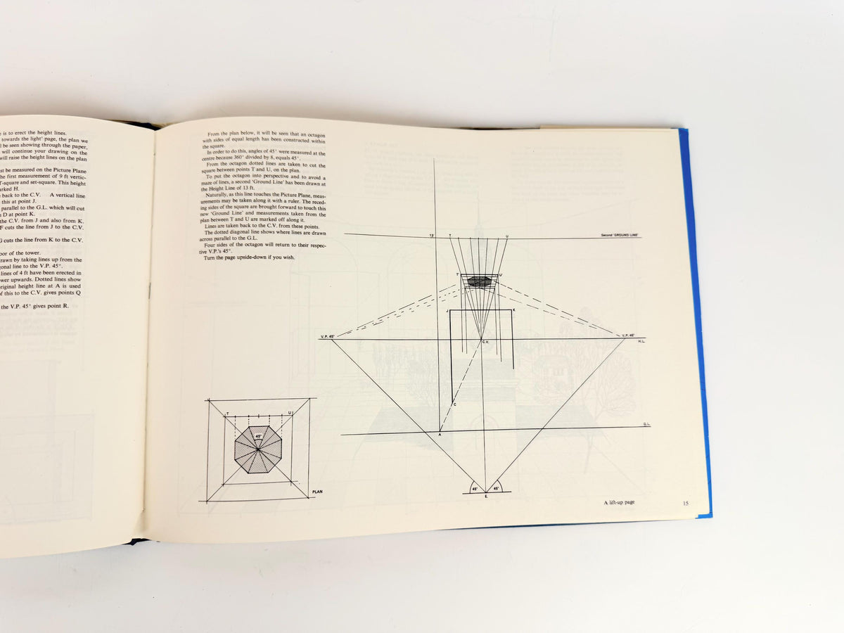 Vintage 1970s Gwen White Perspective Hardcover Art Architecture Drawing Instruction Book