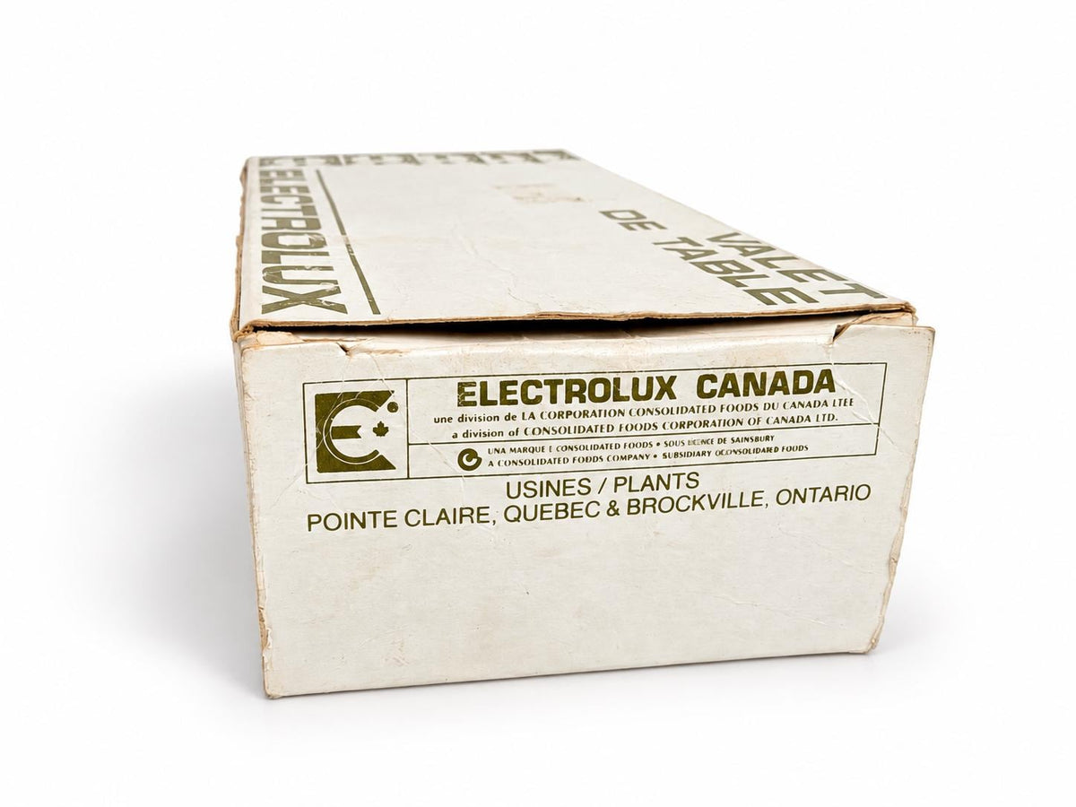 Vintage 1970s Electrolux Canada Table Valet - Gold Plastic Crumb Sweeper With Original Box