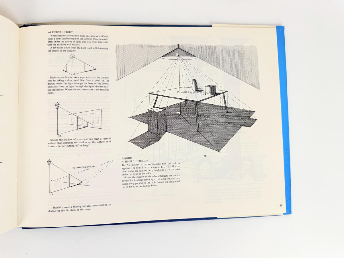 Vintage 1970s Gwen White Perspective Hardcover Art Architecture Drawing Instruction Book