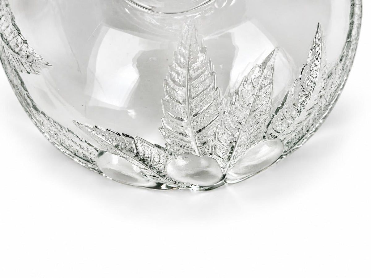 Vintage 1980s Teleflora French Clear Glass Pear Pedestal Fruit Bowl Compote