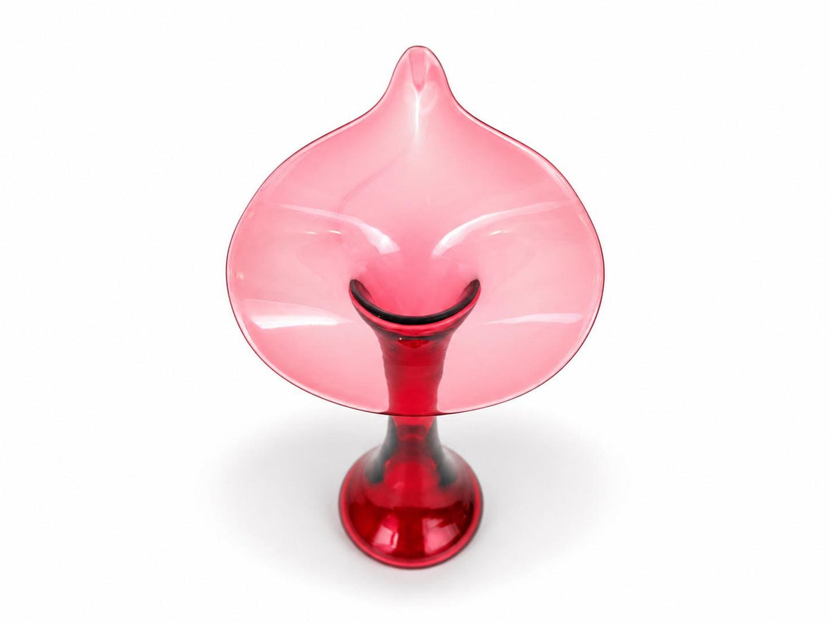 Vintage 1970s Pilgrim Glass Cranberry Jack in the Pulpit Vase Pink Art Glass